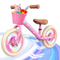 Toddler Balance Bike with Fender, Adjustable Seat/Handlebar, Flat-Free LED Tires A729555
