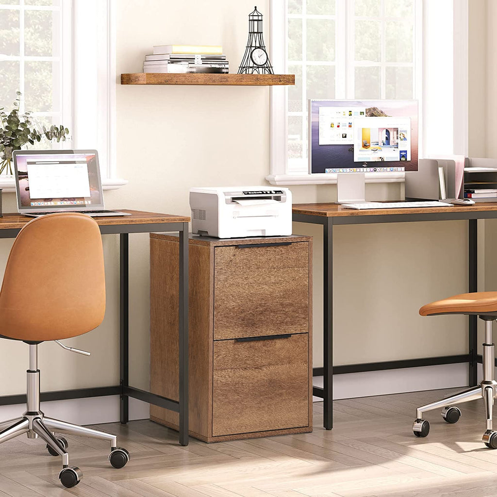 2 Drawer Wood File Cabinet with Hanging Bars V318