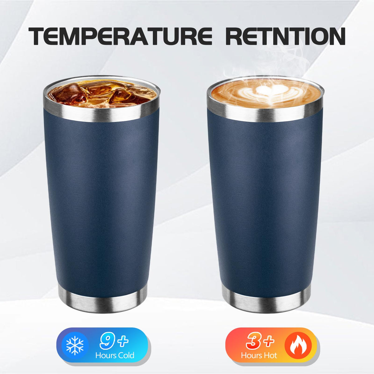 20oz Stainless Steel Travel Coffee Tumbler Navy Blue R101935