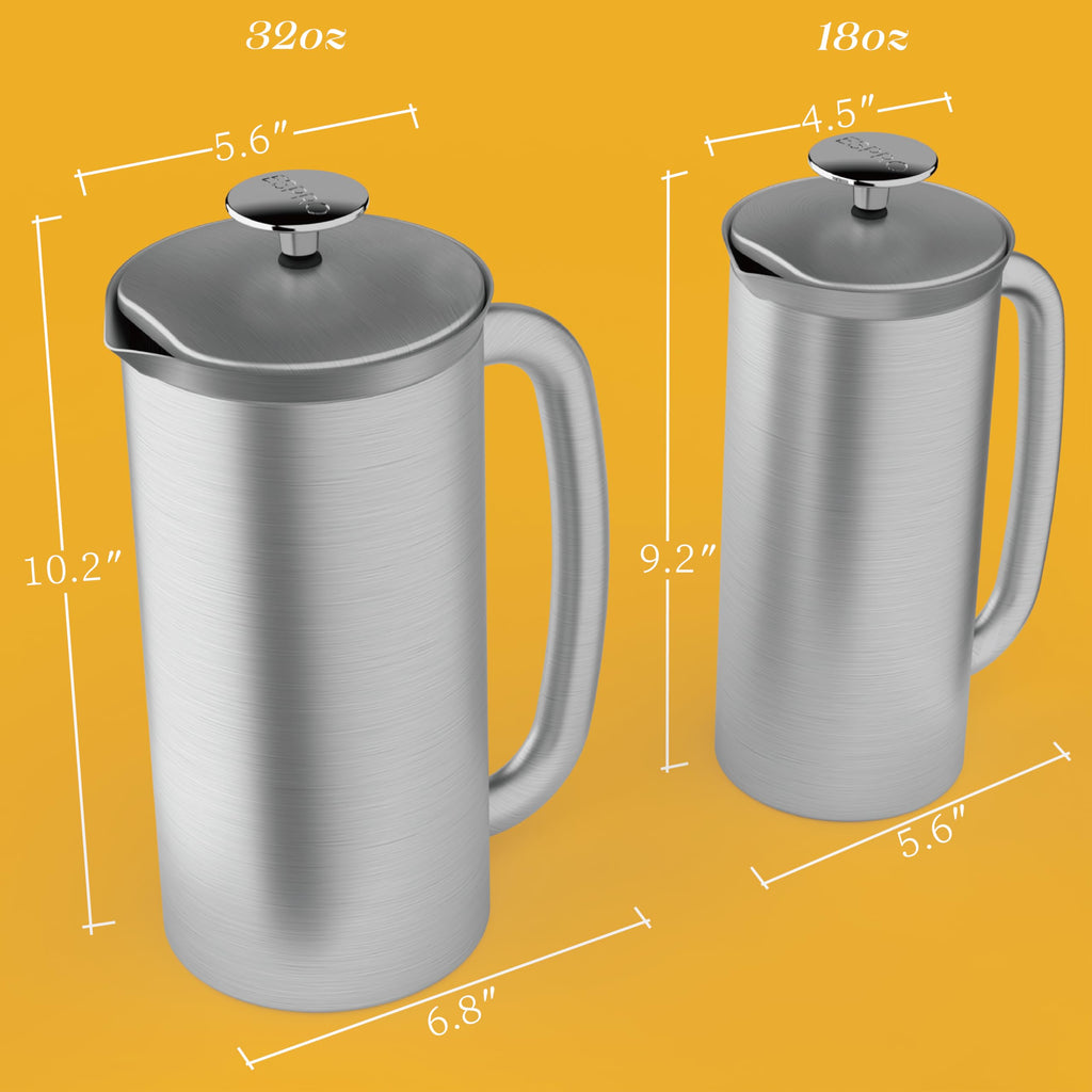 18oz Brushed Stainless Steel French Press C8841