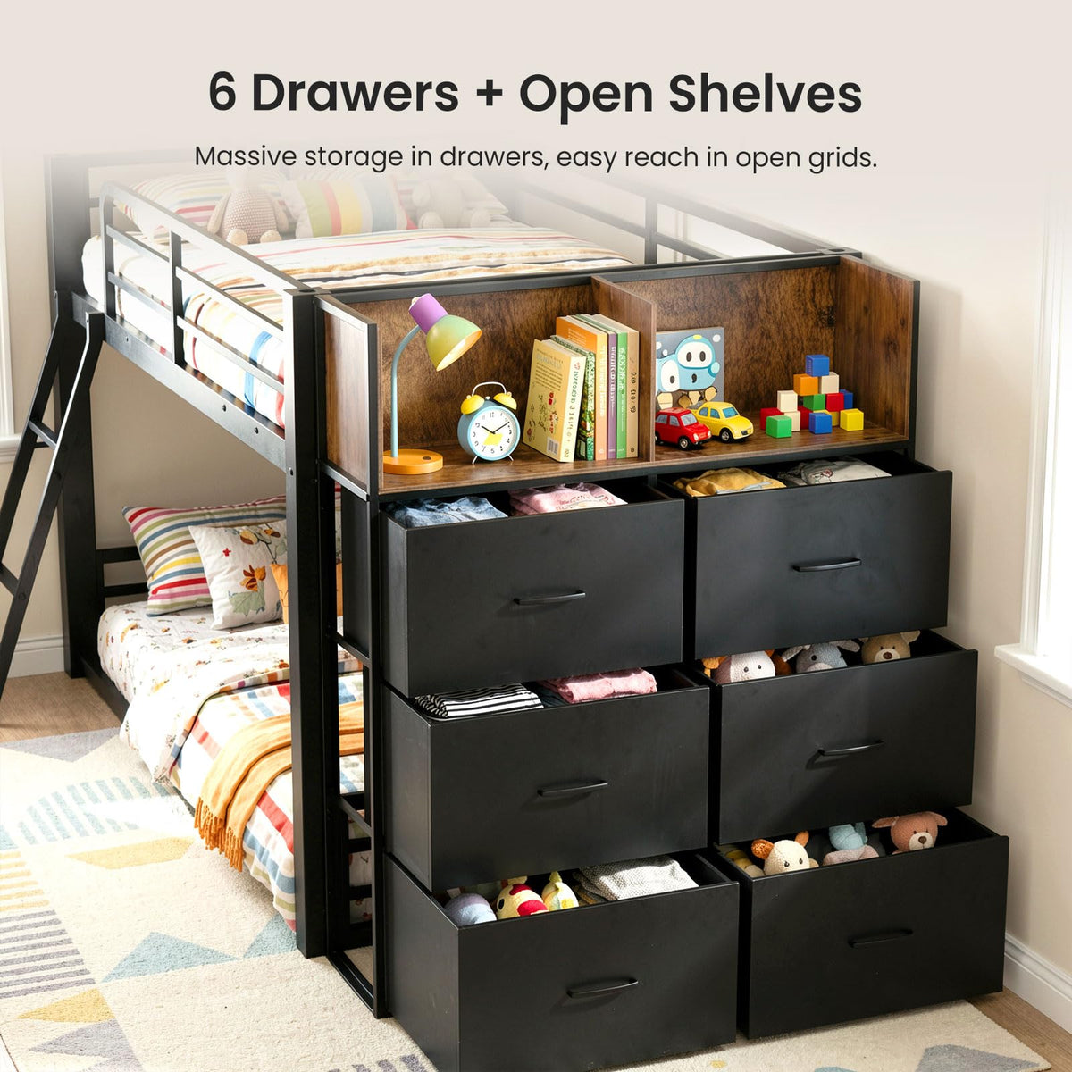 Twin Over Twin Bunk Bed with Storage Dresser B8621