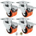 2" Double Wheel Casters with Brake 4 Pack C708
