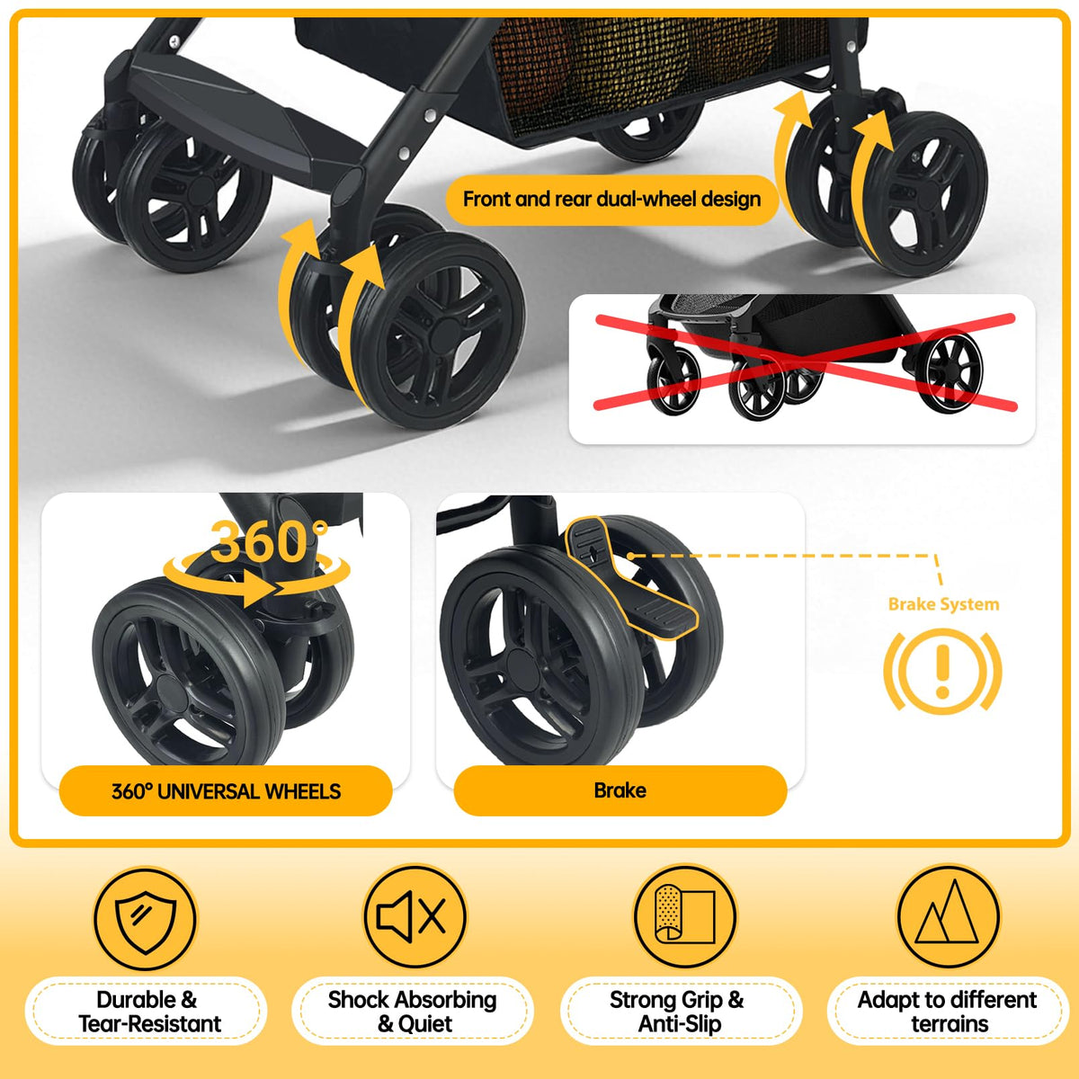 2-in-1 Folding Shopping Cart & Pet Stroller I60013