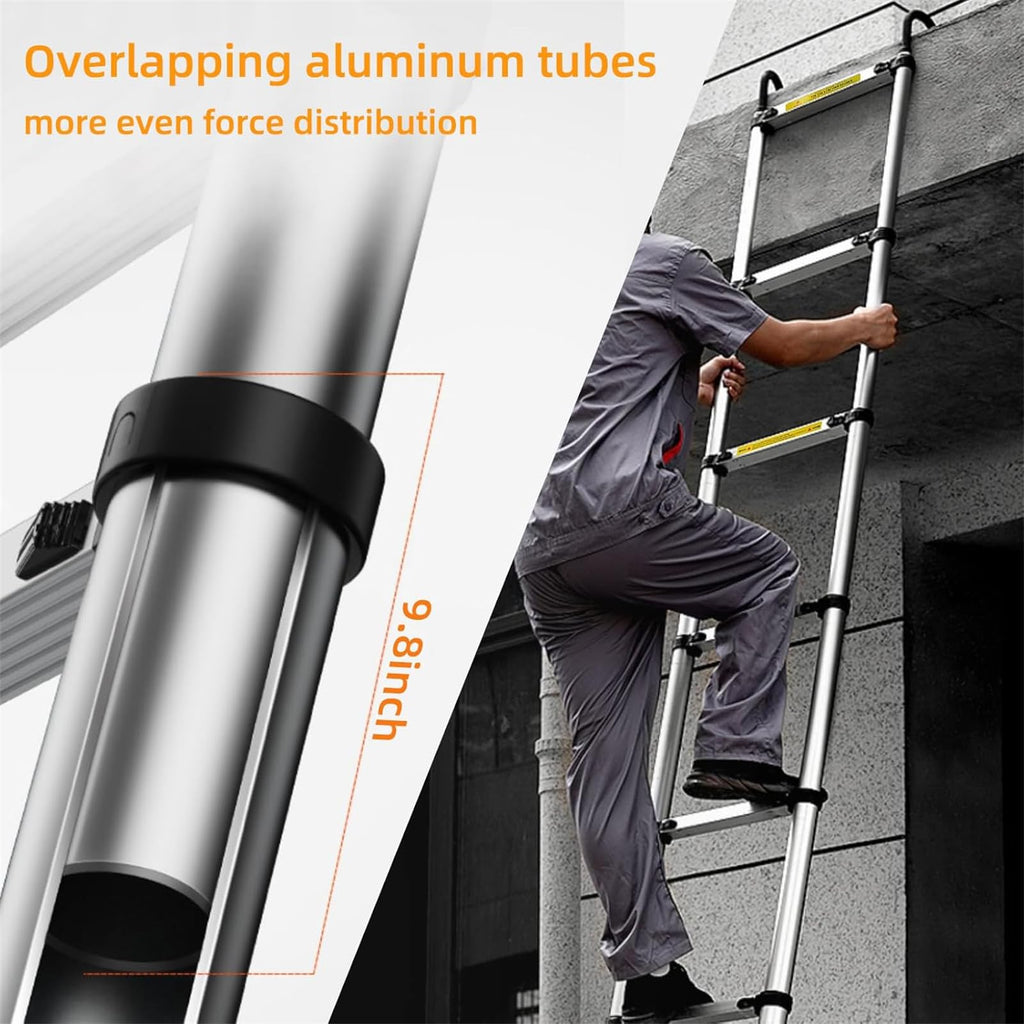 10.5ft Aluminum Telescoping Ladder 330 lbs Capacity P6816