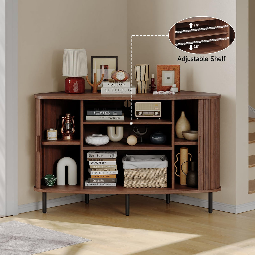 47 Inch Walnut Corner TV Stand I943043