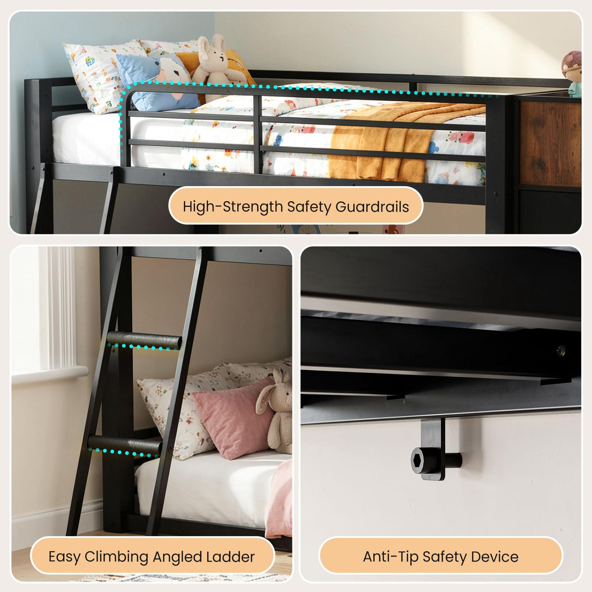 Twin Over Twin Bunk Bed with Storage Dresser B8621