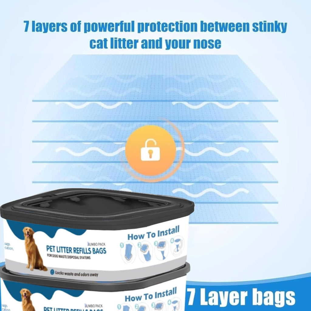 6 Pack Jumbo Square Refills Pet Waste Bags E822