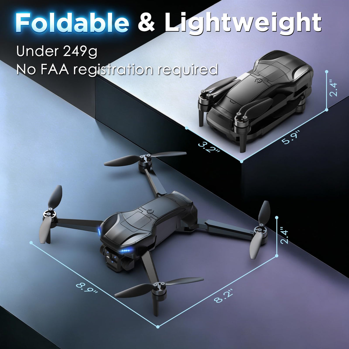 4K Camera GPS Foldable Drone with 4.5” HD Screen Controller A154