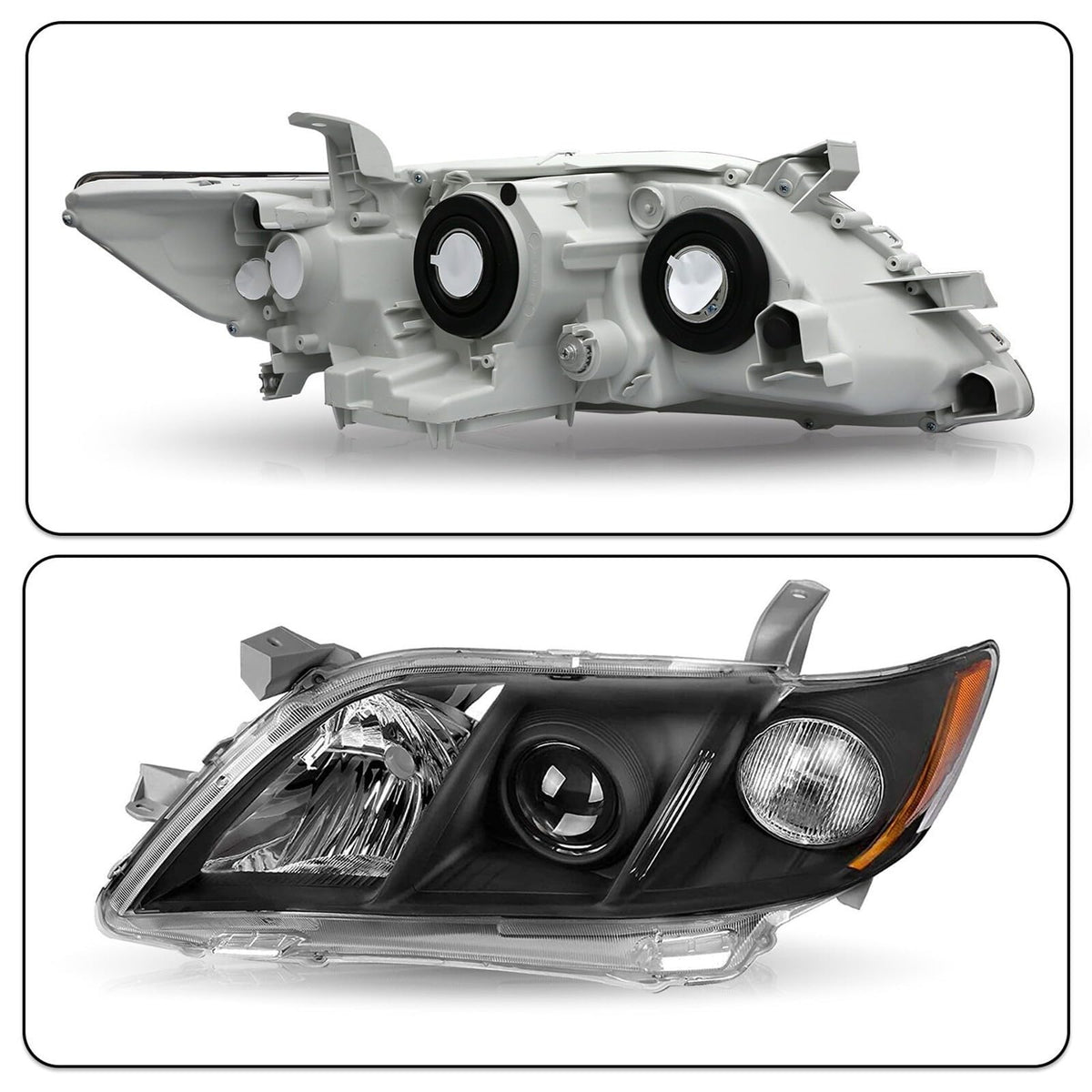 Toyota Camry Front Bumper Headlight Black Housing 1 Pair O874203