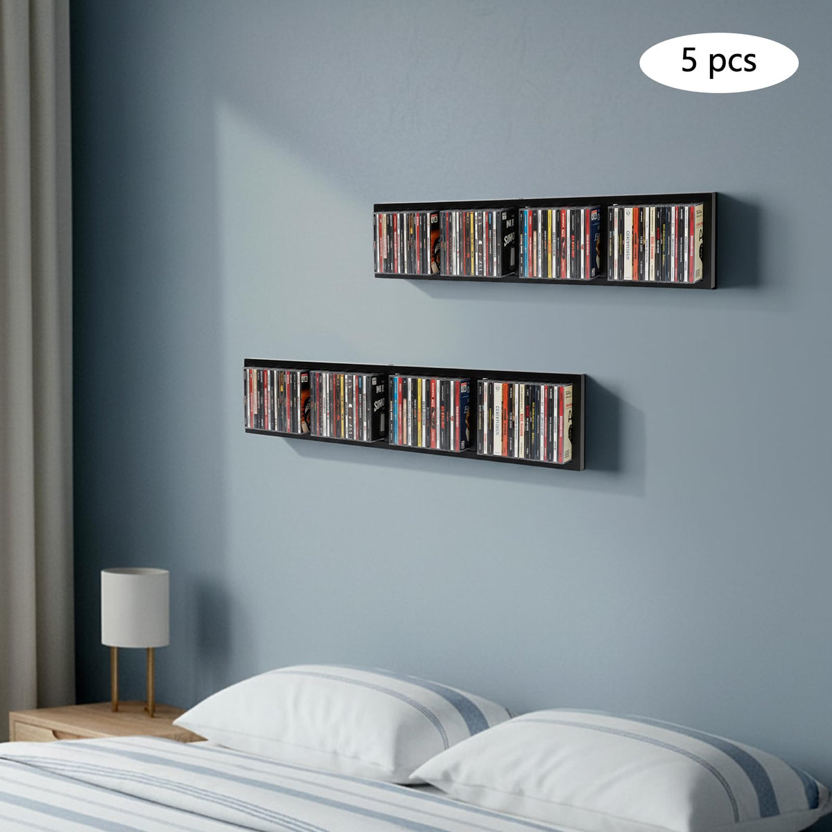 34 Inch Wall Mount Media Storage Rack F6102