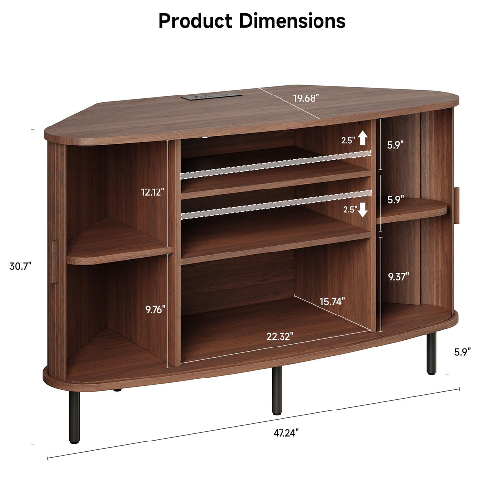 47 Inch Walnut Corner TV Stand I943043