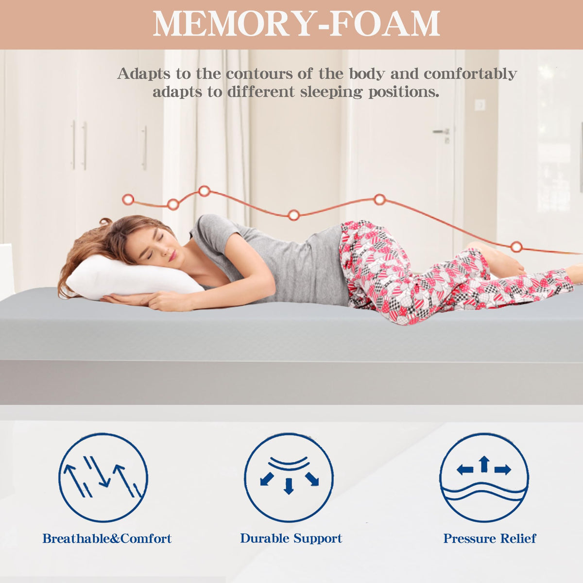 5 Inch Medium Firm Gel Memory Foam Twin Mattress N790518