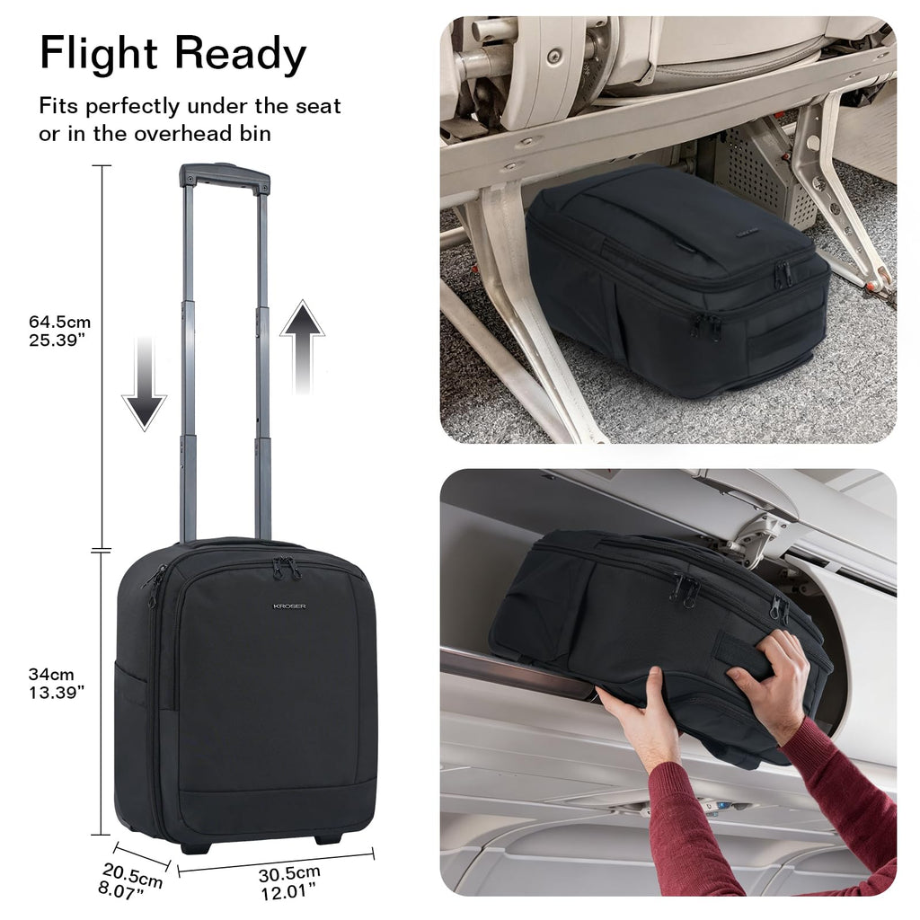 16-inch Underseat Carry On Suitcase Black R27700