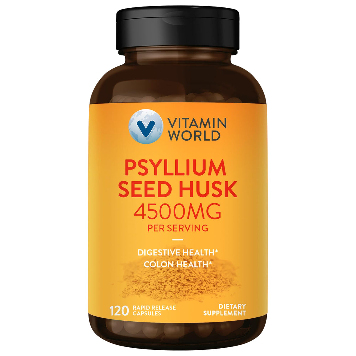 Psyllium Husks Capsules 4500 mg 120 Capsules T934217