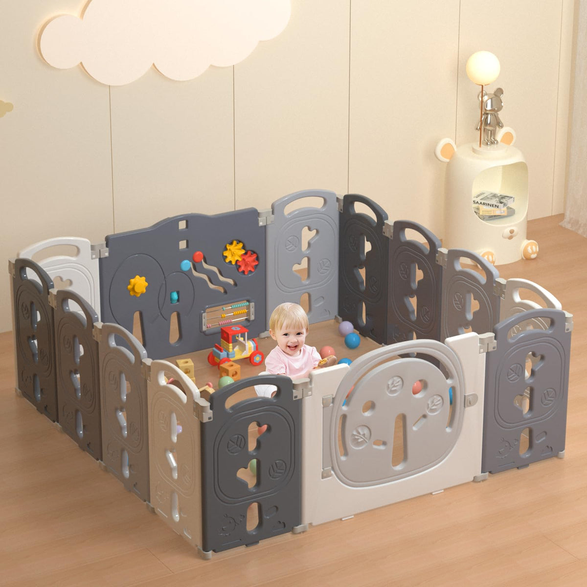 Foldable Portable 14 Panel Baby Playpen W1920