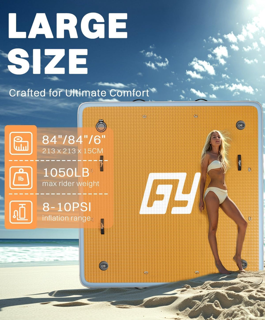 7×7' Inflatable Floating Dock with Ladder D6500