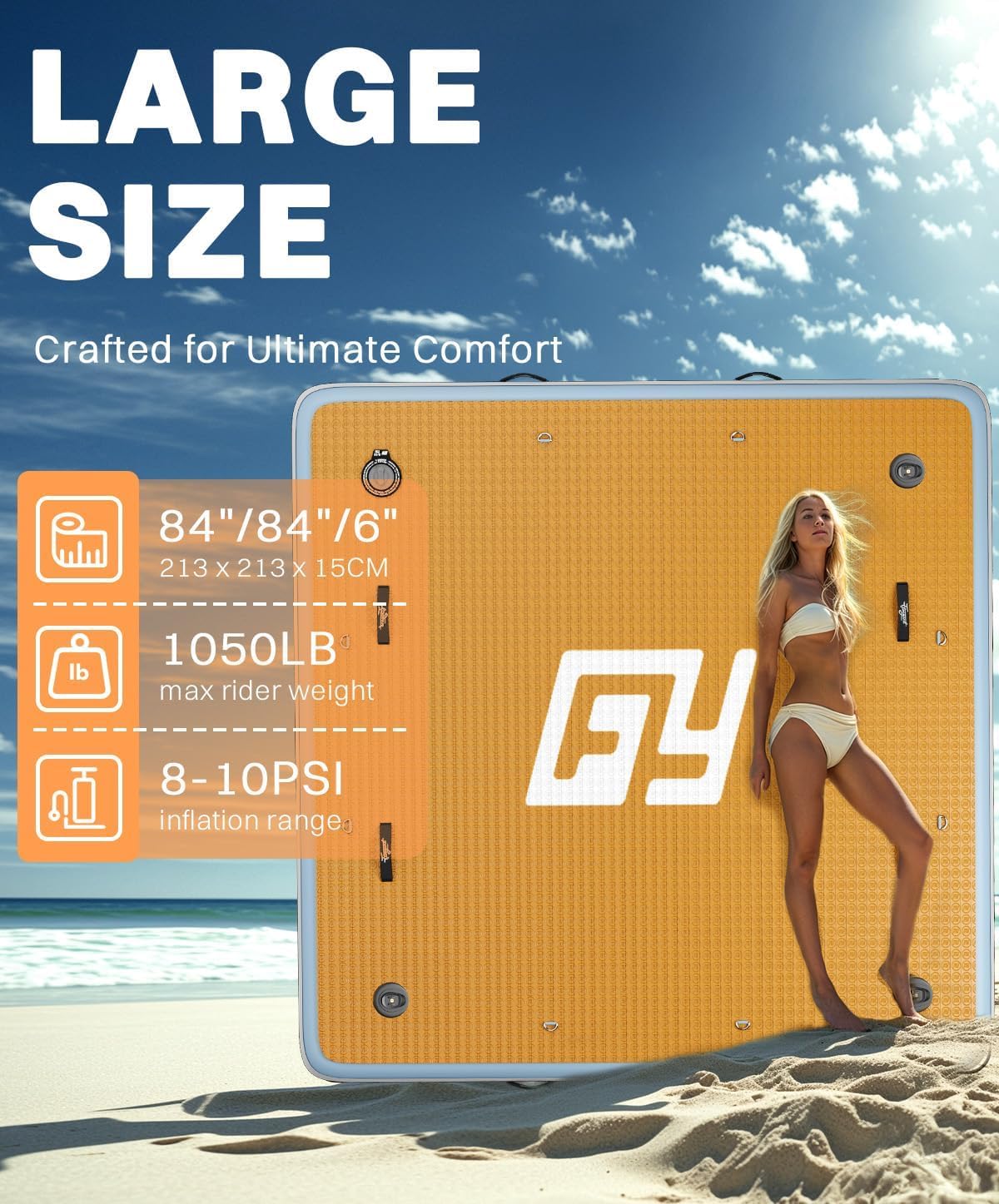 7×7' Inflatable Floating Dock with Ladder D6500