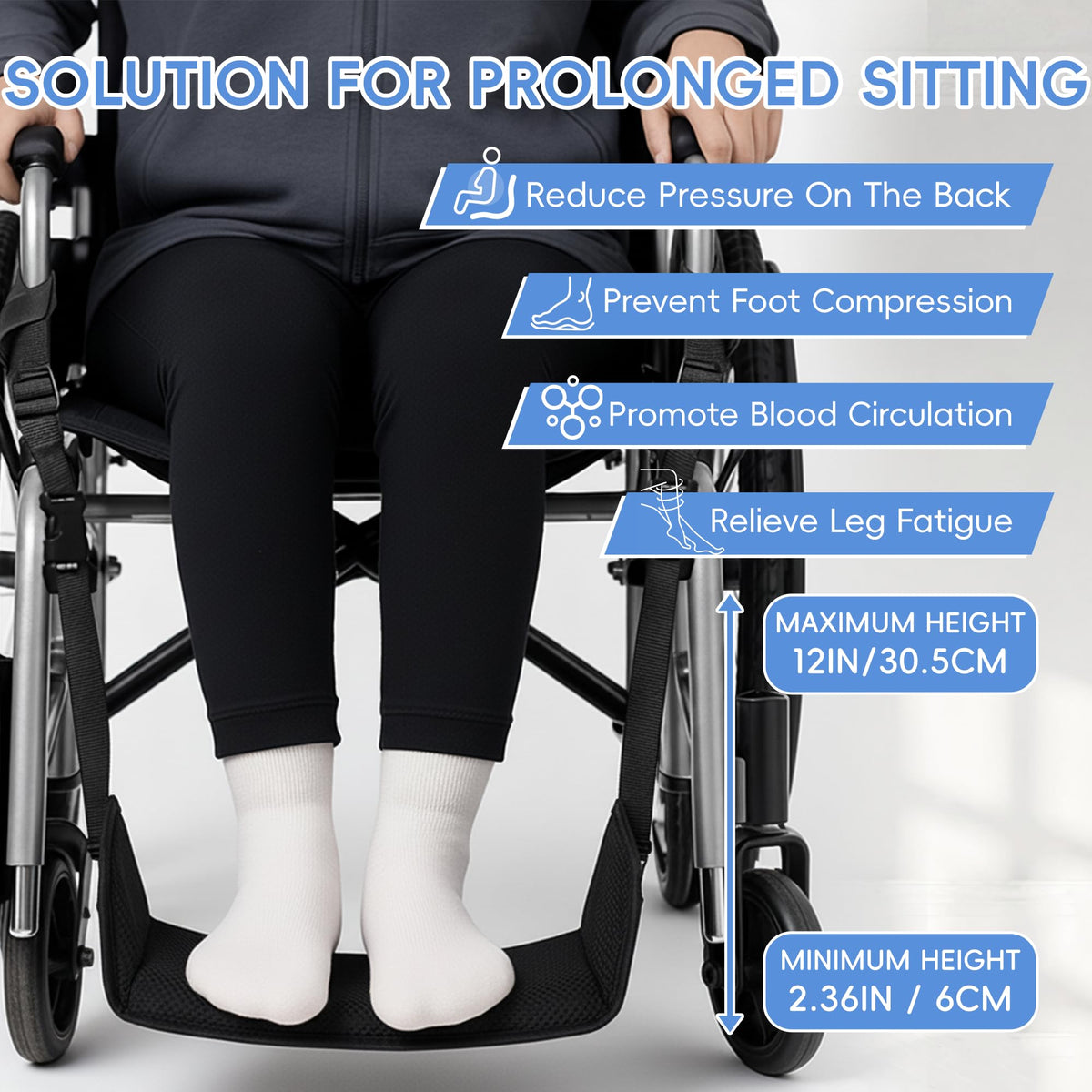 Wheelchair Foot Rest with Adjustable Leg Support Y65265