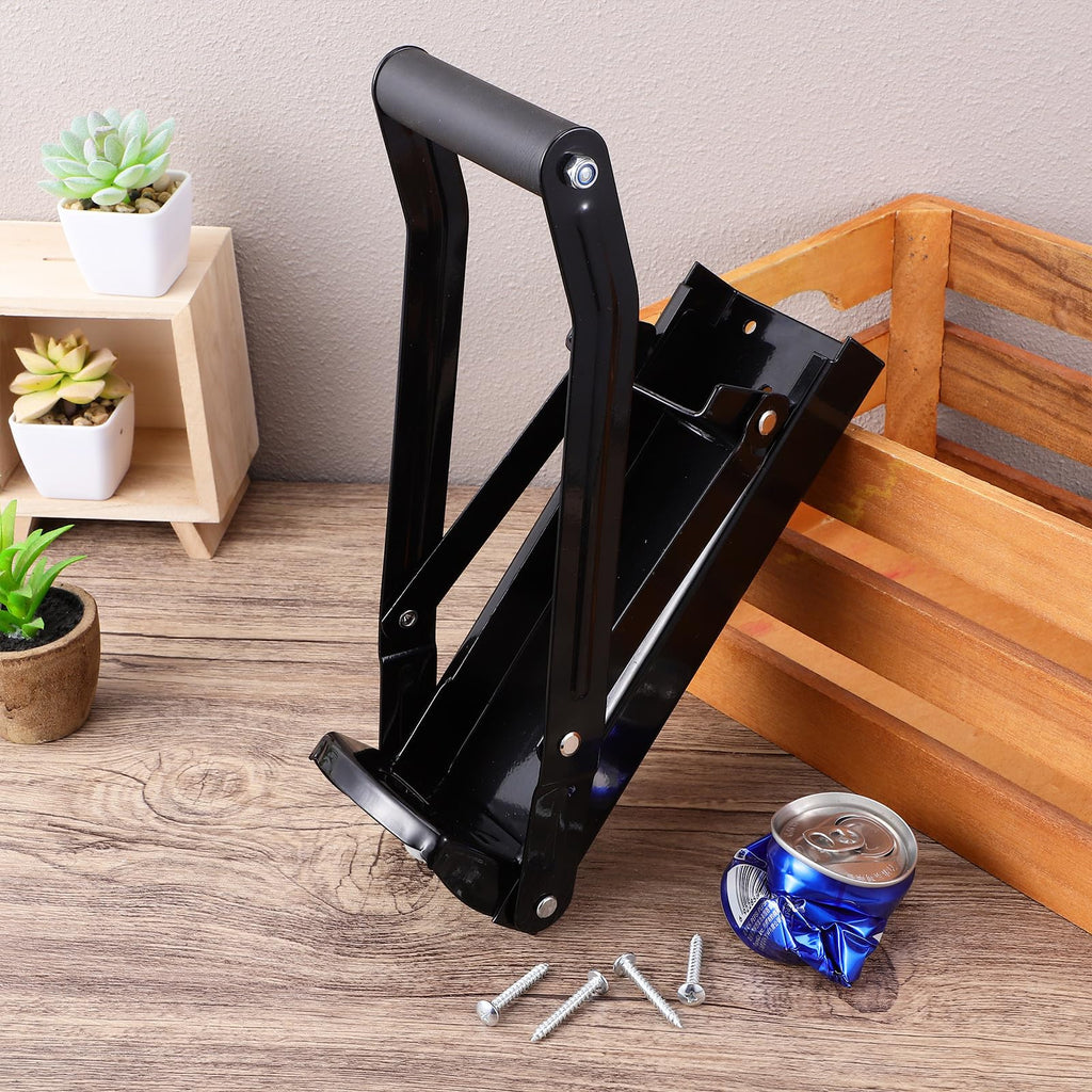 Black Wall Mounted Can Crusher with Bottle Opener F2930