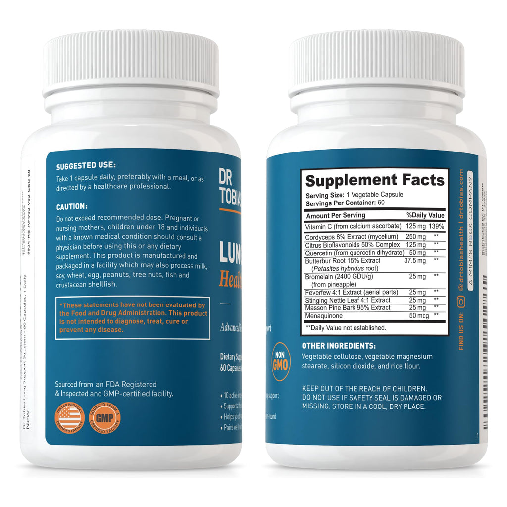 Omega 3 Fish Oil & Lung Health Supplements, 60 Capsules Z62285