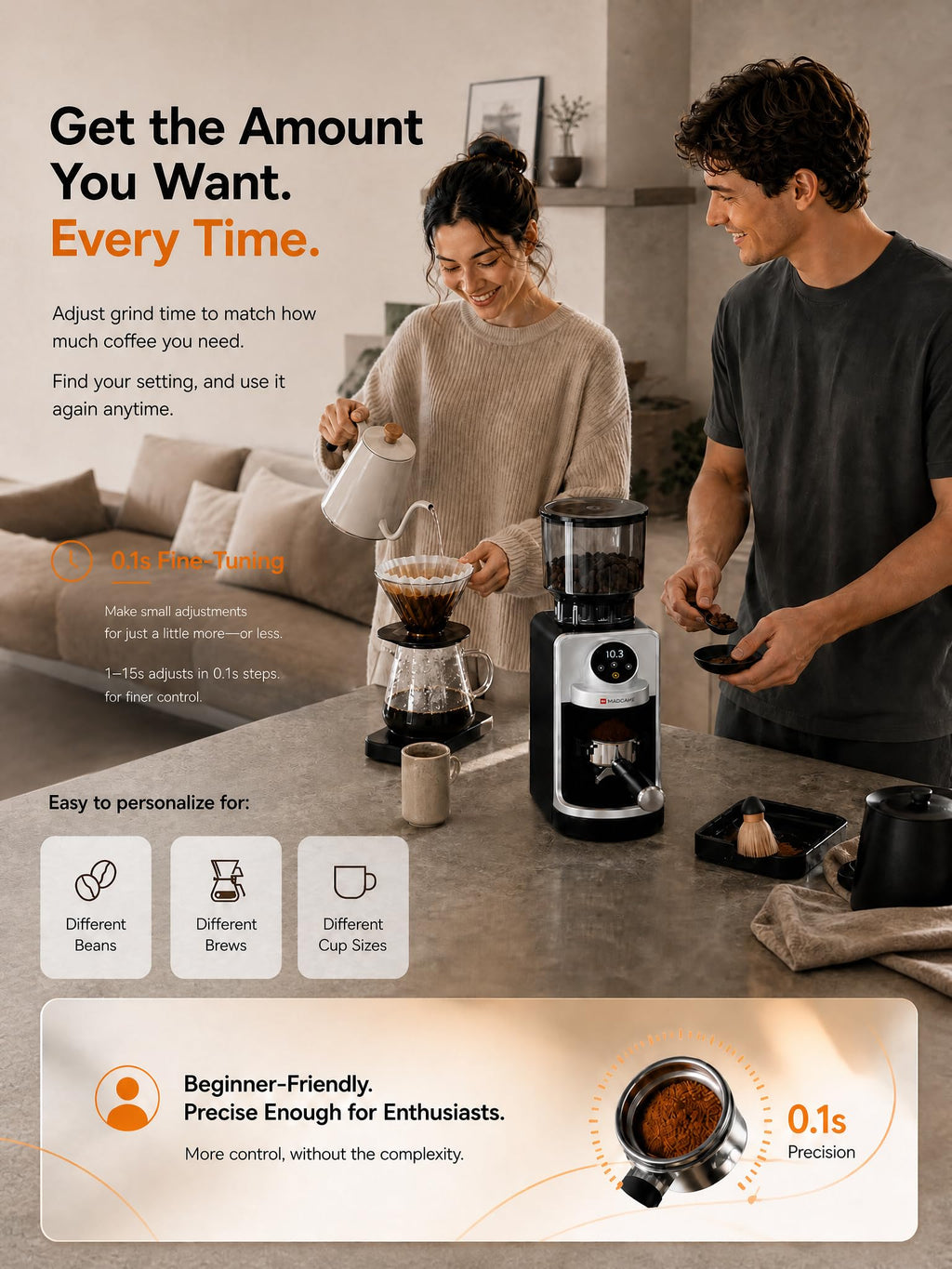 Electric Burr Coffee Grinder with 51 Grind Settings X602060