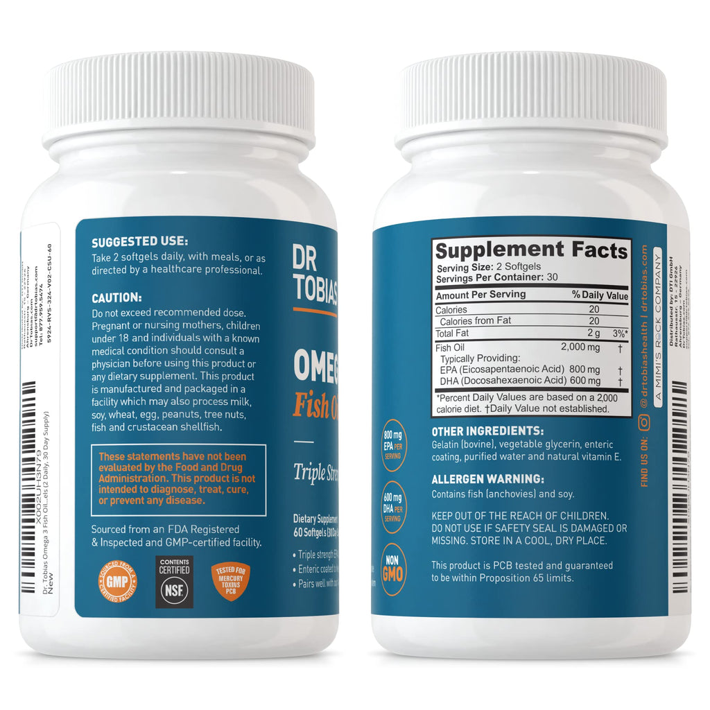 Omega 3 Fish Oil & Lung Health Supplements, 60 Capsules Z62285