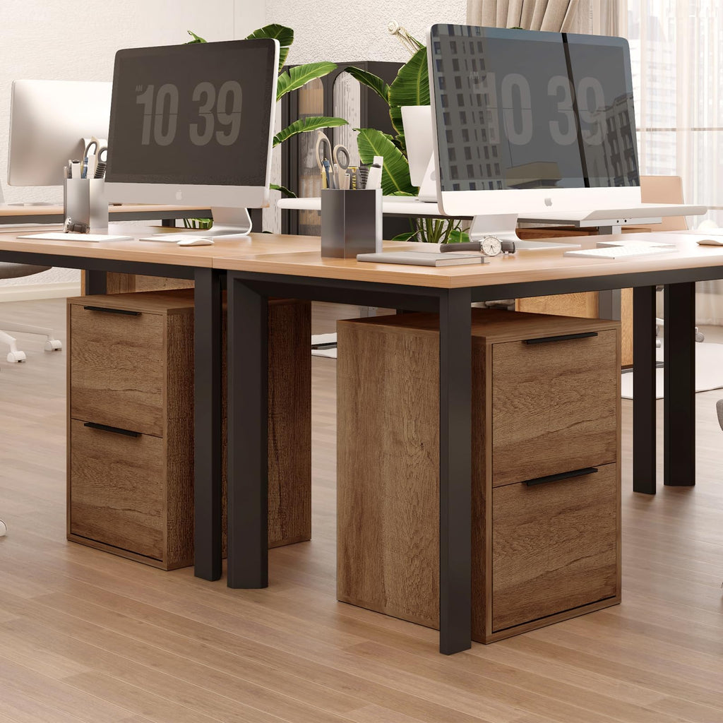 2 Drawer Wood File Cabinet with Hanging Bars V318