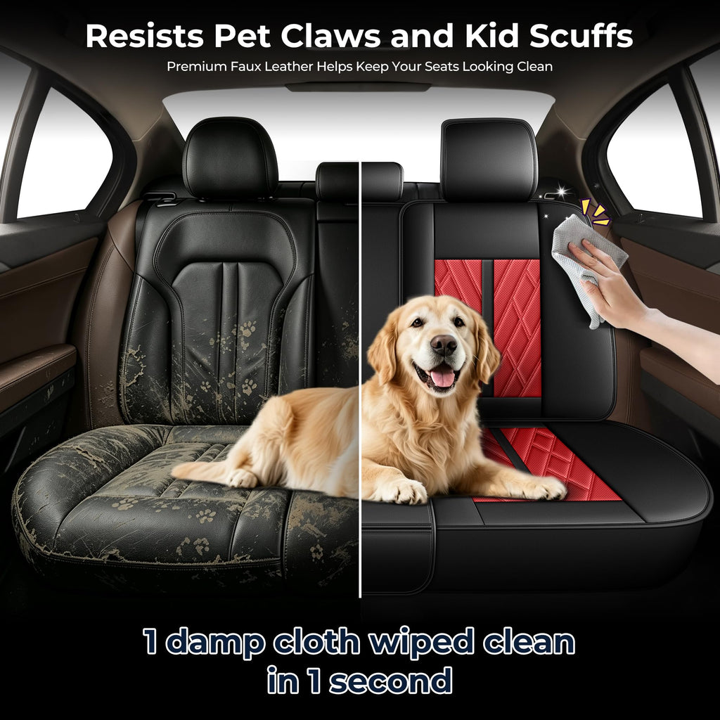 Leather Full Set 5 Seats Seat Covers W9843