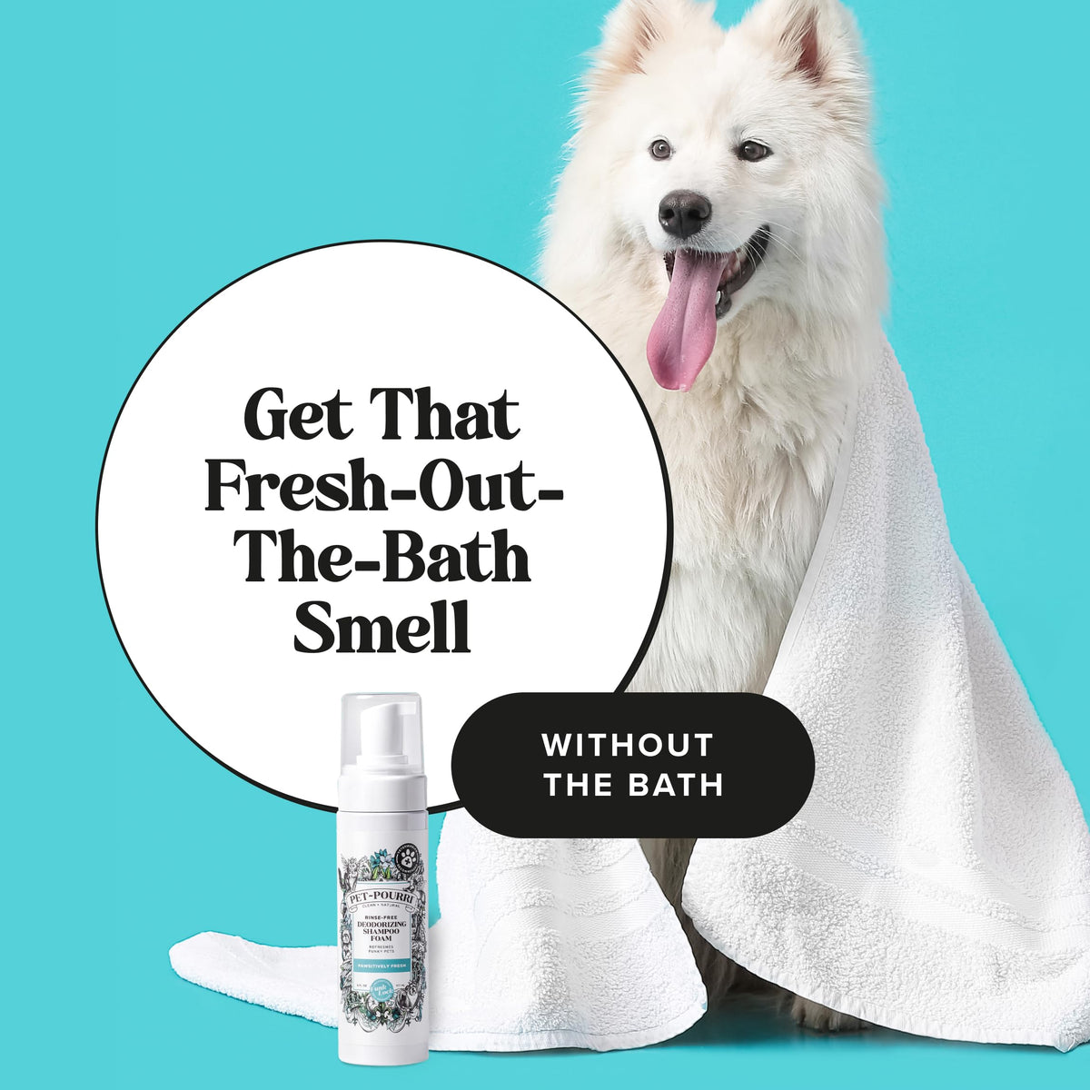 Rinse-Free Deodorizing Dry Shampoo for Dogs & Cats, 6 Fl Oz T724