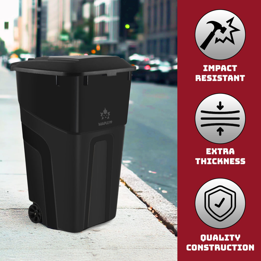 32 Gallon Wheeled Outdoor Garbage Can with Lid F64526