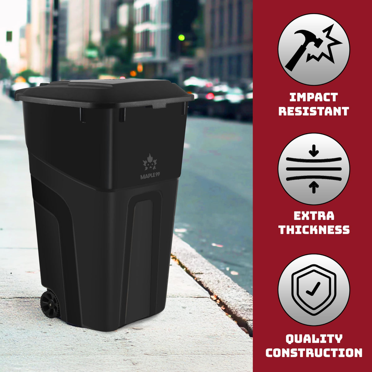 32 Gallon Wheeled Outdoor Garbage Can with Lid F64526