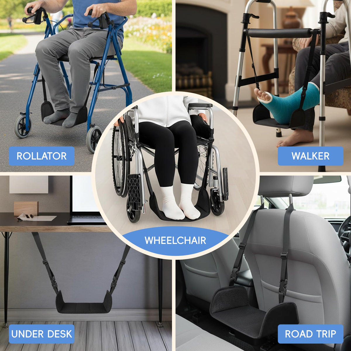 Wheelchair Foot Rest with Adjustable Leg Support Y65265