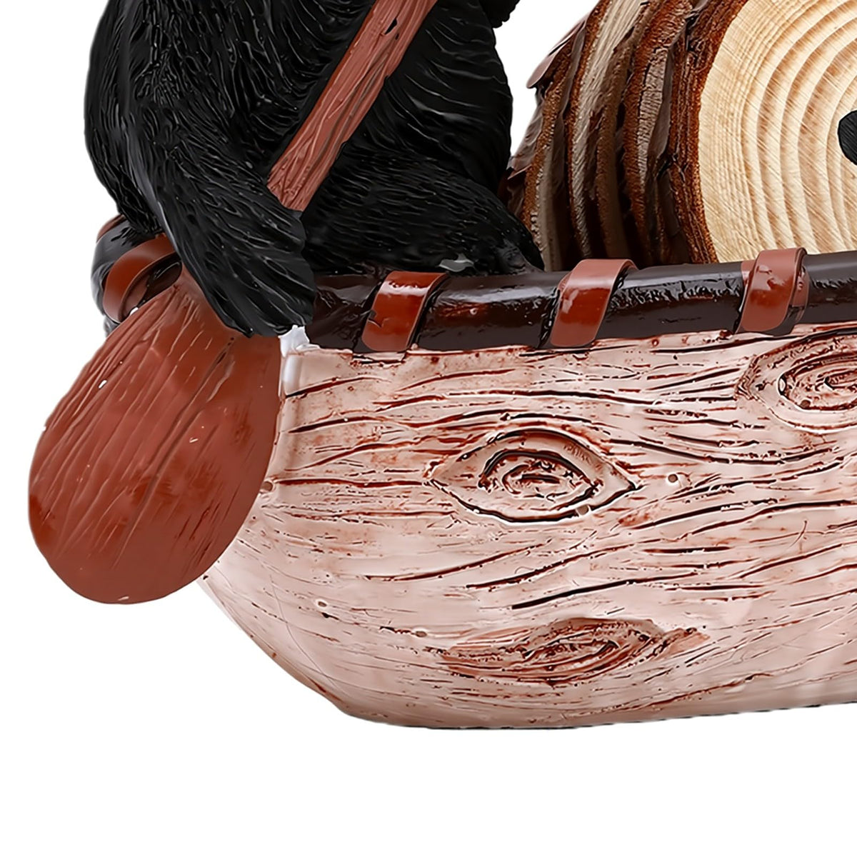 Set of 6 Black Bear Coaster Set with Canoe Holder P64906