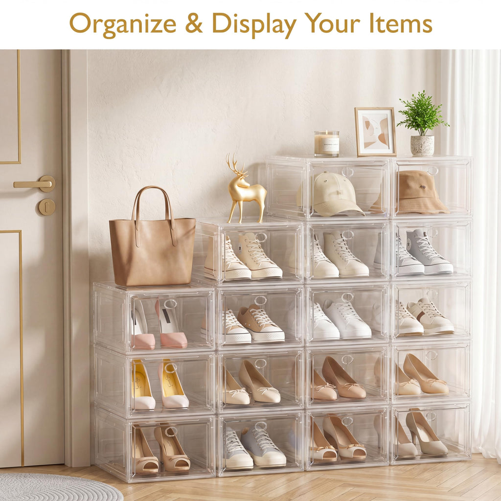 Clear Stackable Shoe Storage Box Y652056