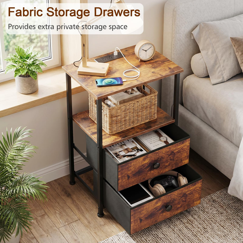 Nightstands Set of 2 with Charging Station J766661