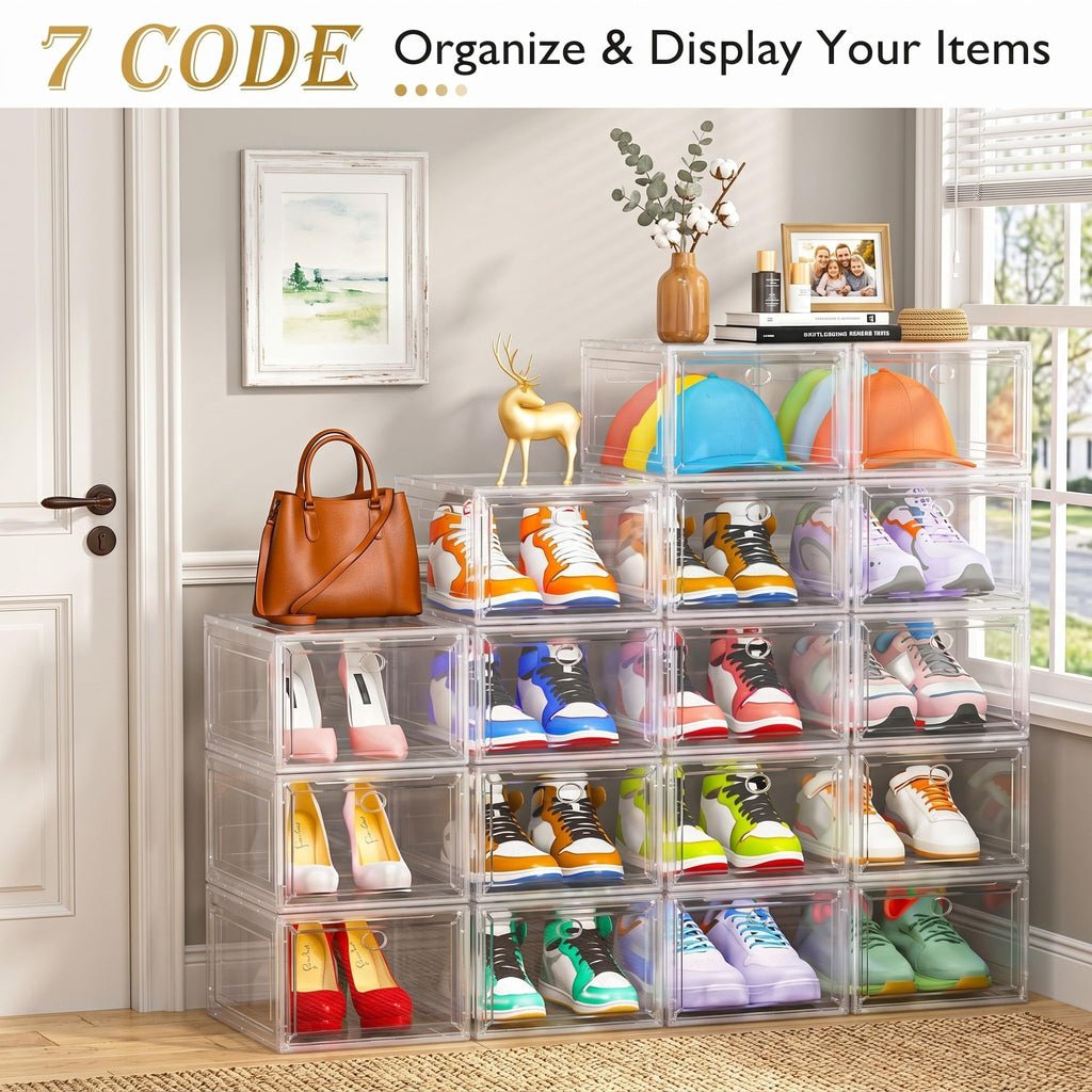 Clear Stackable Shoe Storage Box Y652056