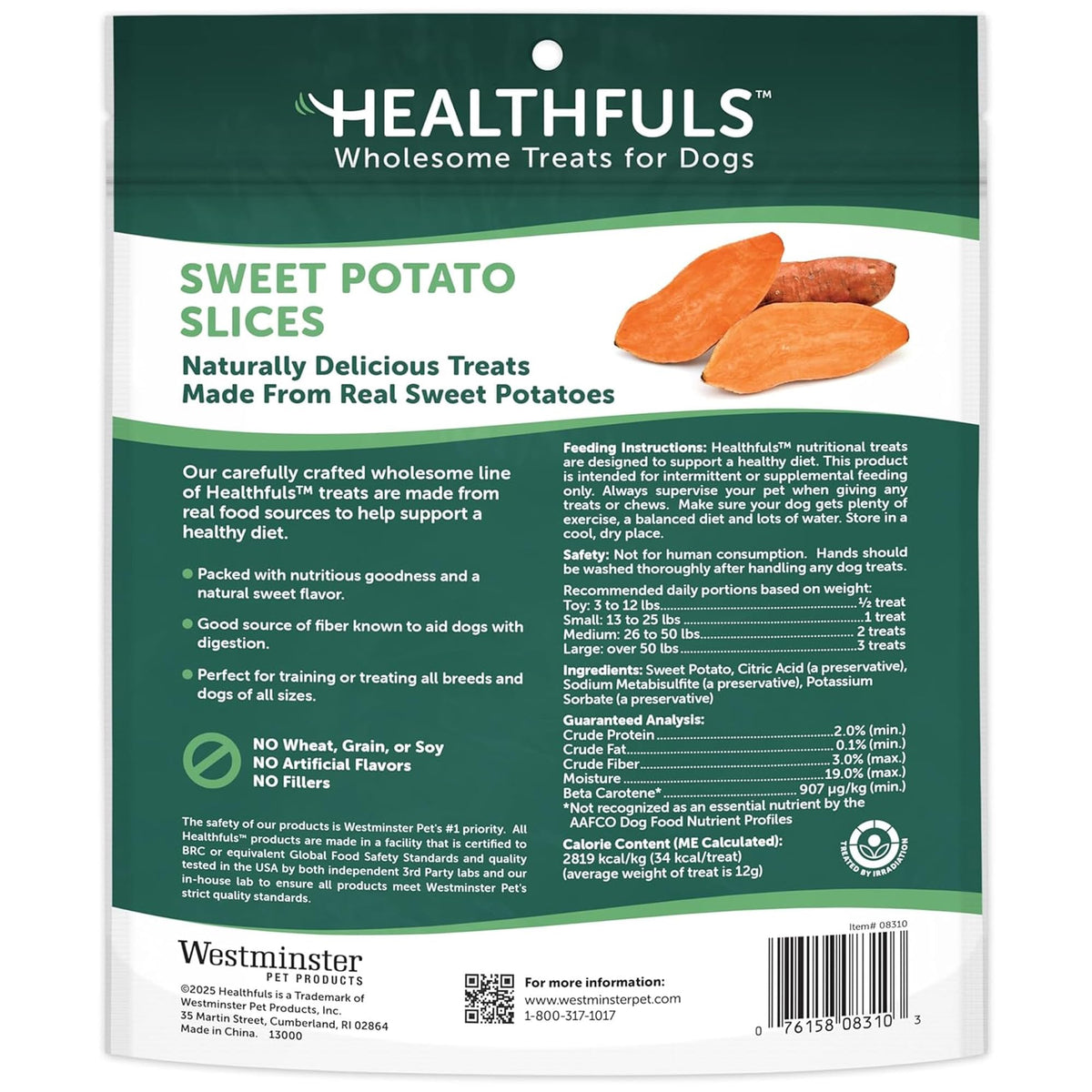 Dried Sweet Potato Slices Dog Treats 16 oz V476339