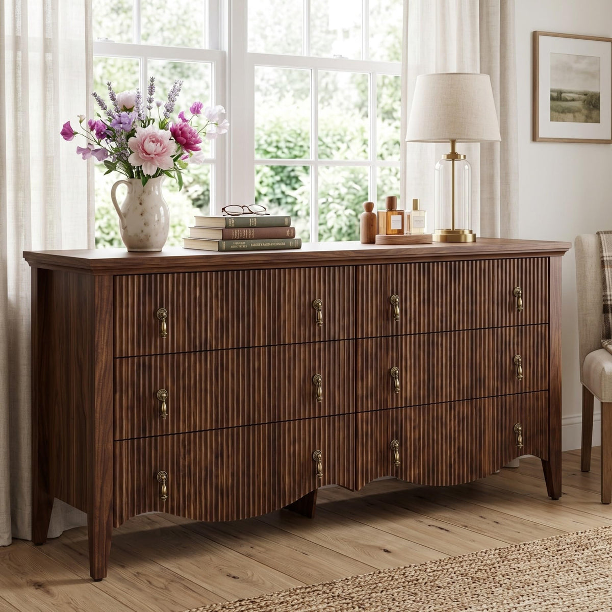 6-Drawer Fluted Dresser U5839