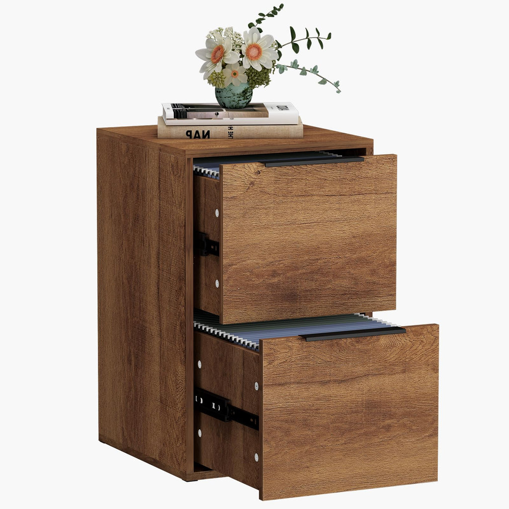 2 Drawer Wood File Cabinet with Hanging Bars V318