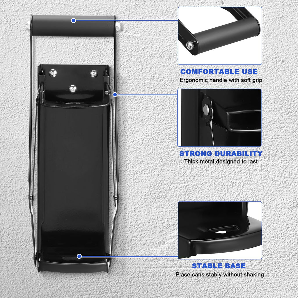 Black Wall Mounted Can Crusher with Bottle Opener F2930