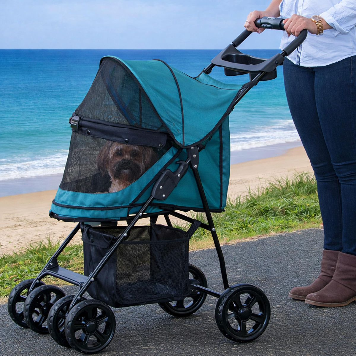 Green Pet Stroller N584