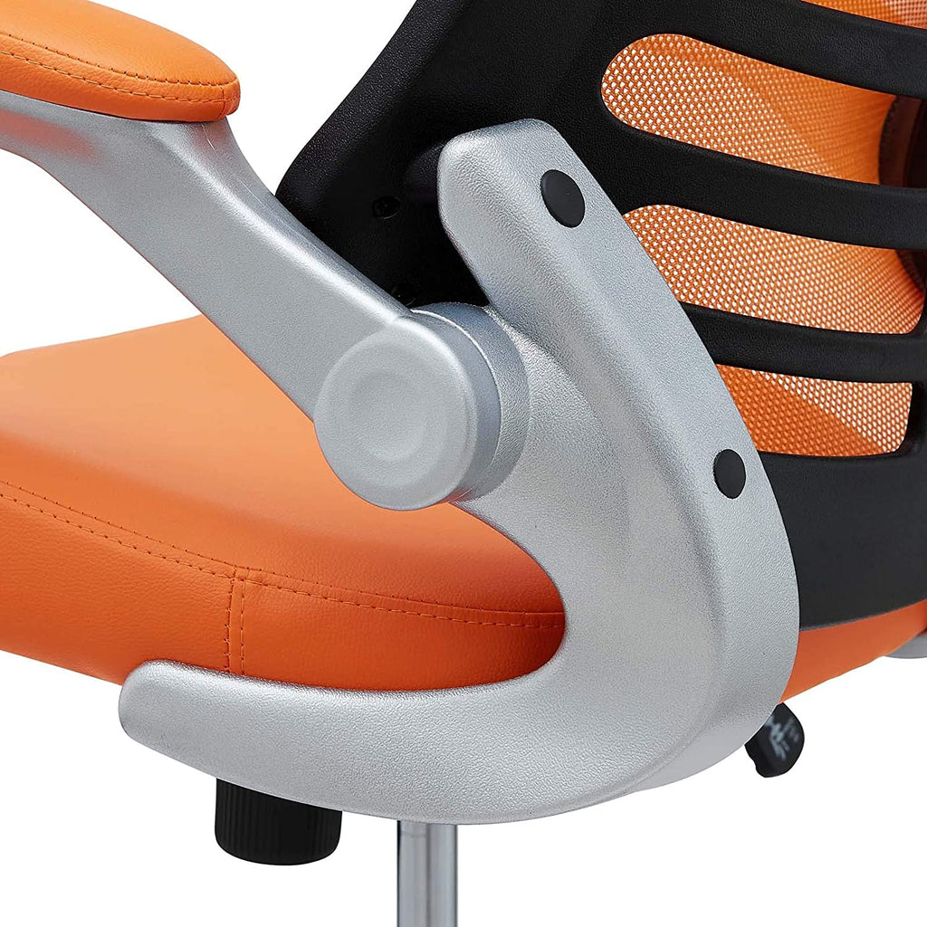 Orange Mesh Back Vinyl Seat Office Chair A5844