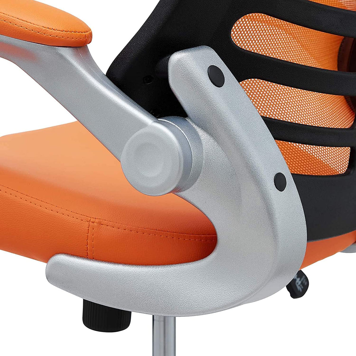 Orange Mesh Back Vinyl Seat Office Chair A5844