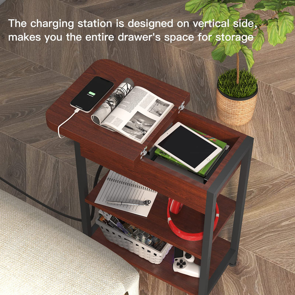 Narrow Side Table with Storage S34267