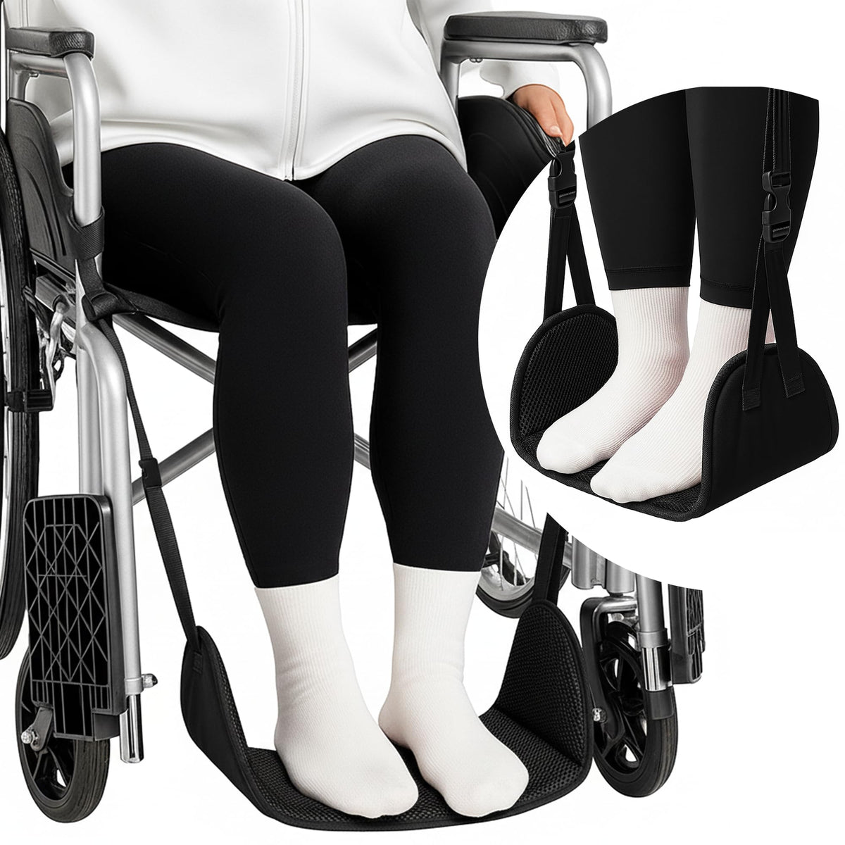 Wheelchair Foot Rest with Adjustable Leg Support Y65265