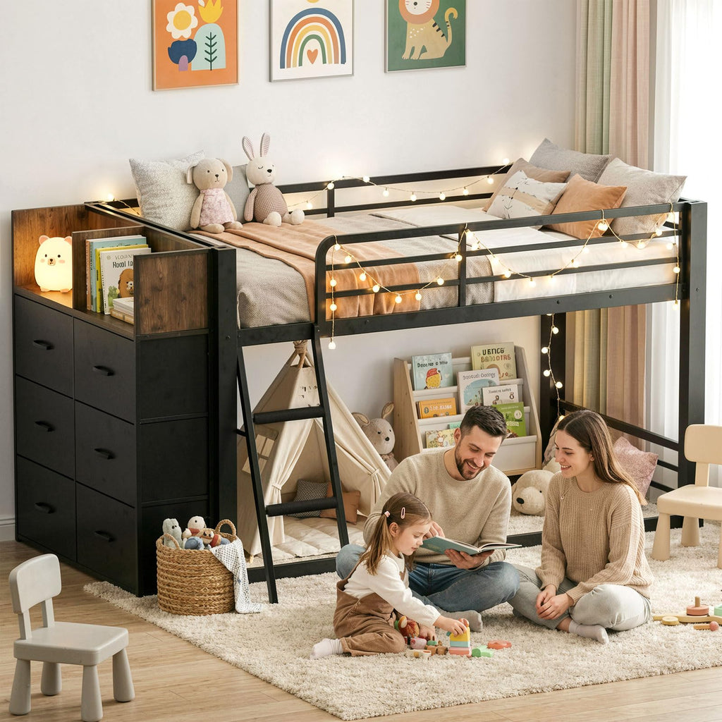 Twin Over Twin Bunk Bed with Storage Dresser B8621