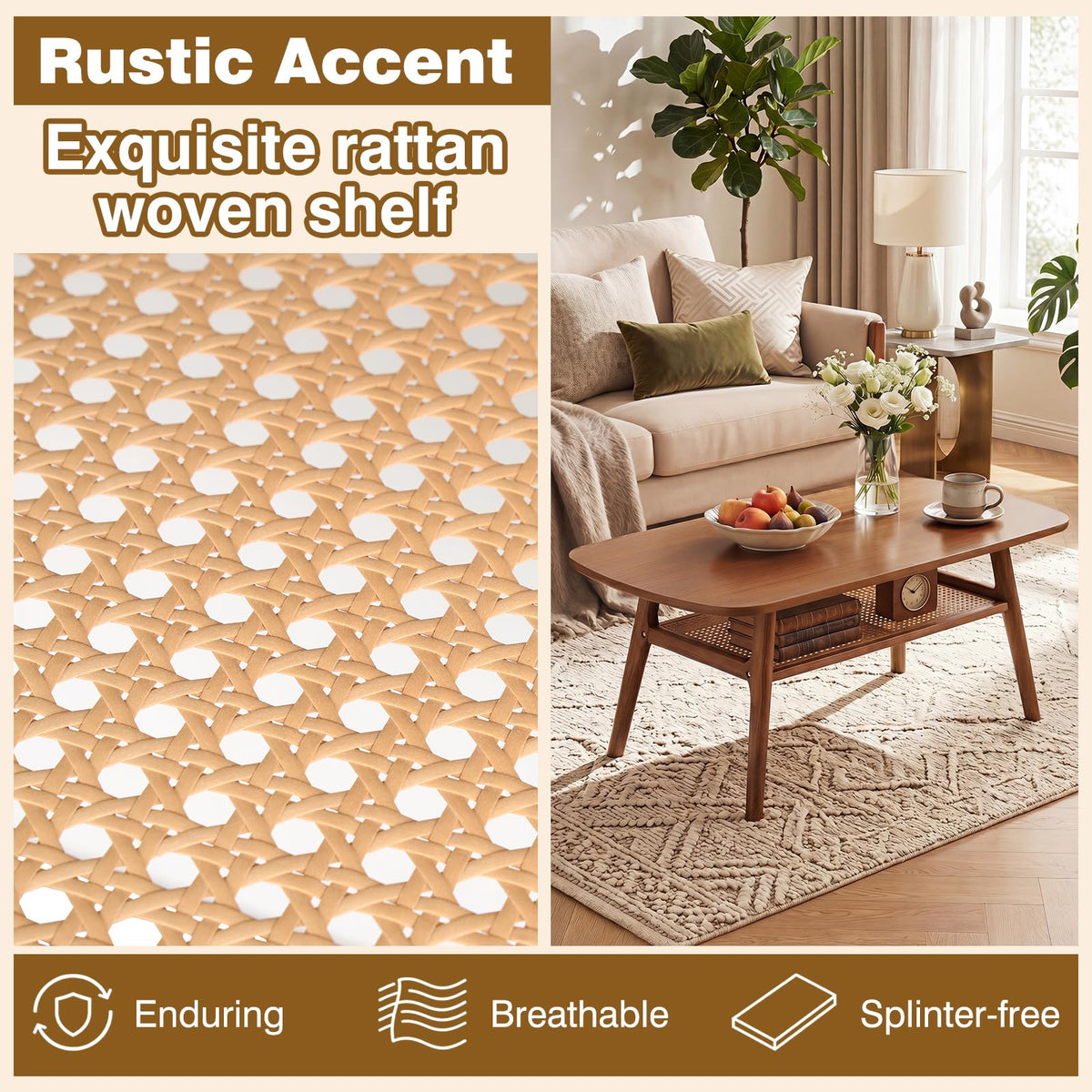 Rattan Wood Coffee Table R40540
