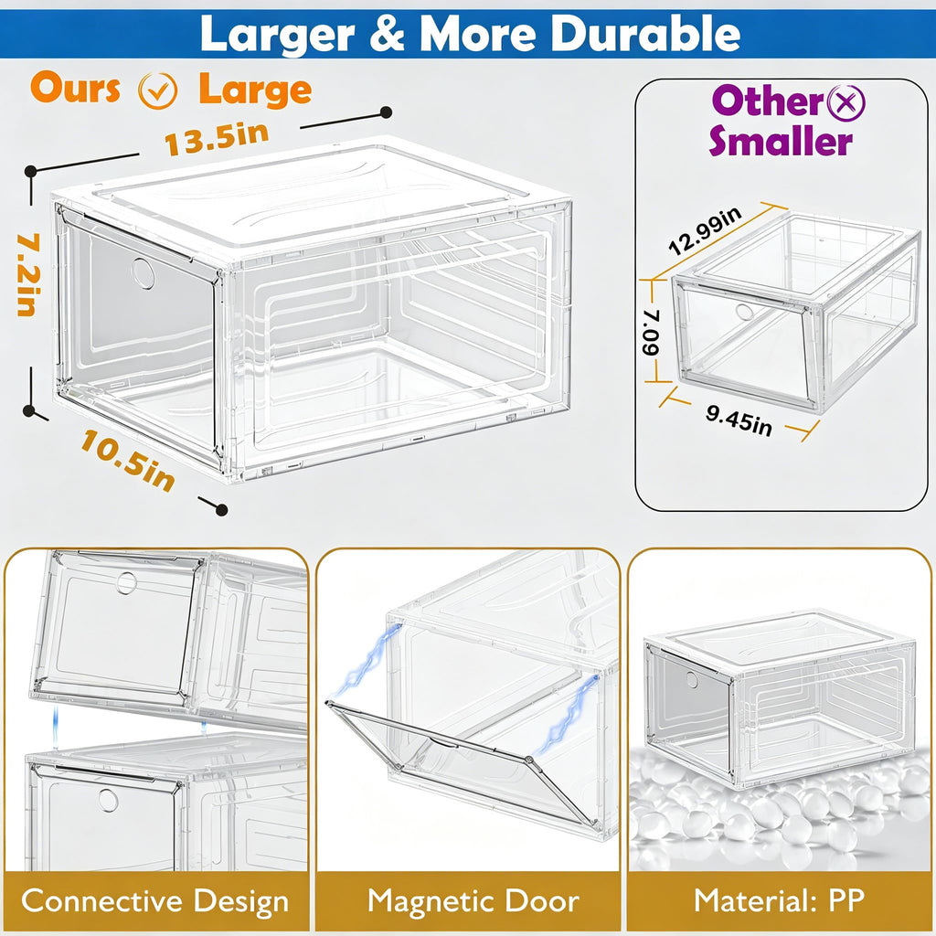 Clear Stackable Shoe Storage Box Y652056