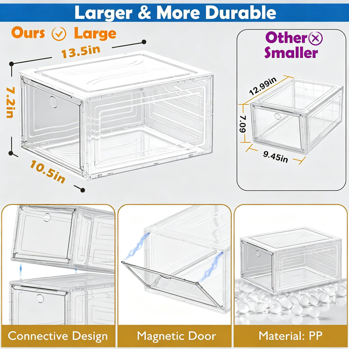 Clear Stackable Shoe Storage Box Y652056