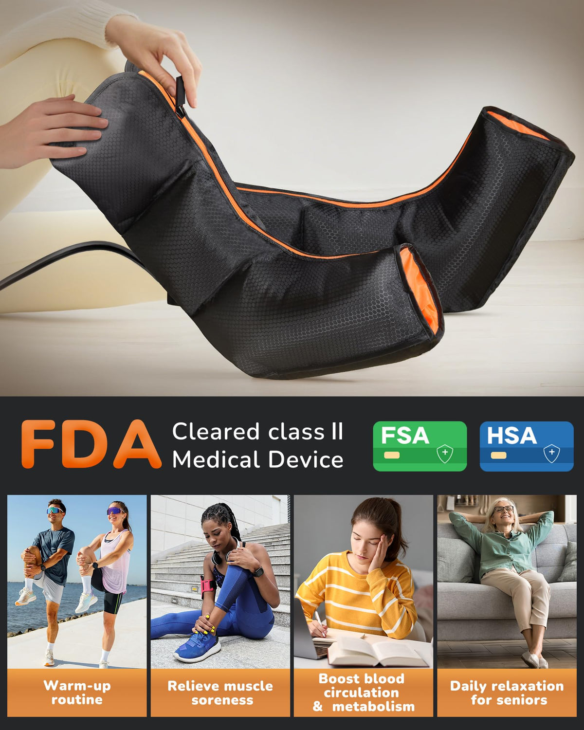 Air Compression Leg Massager with Heat Y56977